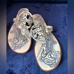 Tory Burch Miller Paisley Print Sandals - Size 9